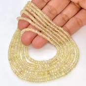 Green Sapphire 2.5-4.5mm Faceted Rondelle Shape AA Grade Gemstone Beads Strand - Total 1 Strand of 16 Inch.