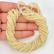 Green Sapphire 2.5-4.5mm Faceted Rondelle Shape AA Grade Gemstone Beads Strand - Total 1 Strand of 16 Inch.