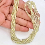 Green Sapphire 2-5mm Faceted Rondelle Shape AA Grade Gemstone Beads Strand - Total 1 Strand of 18 Inch.