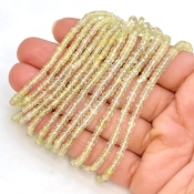 Green Sapphire 2-5mm Faceted Rondelle Shape AA Grade Gemstone Beads Strand - Total 1 Strand of 18 Inch.
