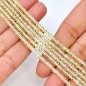 Green Sapphire 2-5mm Faceted Rondelle Shape AA Grade Gemstone Beads Strand - Total 1 Strand of 18 Inch.