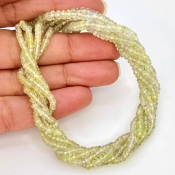 Green Sapphire 2-5mm Faceted Rondelle Shape AA Grade Gemstone Beads Strand - Total 1 Strand of 18 Inch.