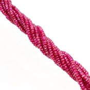 Ruby 2.5-3mm Faceted Rondelle Shape AA+ Grade Gemstone Beads Strand - Total 1 Strand of 16 Inch.