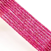 Ruby 2.5-3mm Faceted Rondelle Shape AA+ Grade Gemstone Beads Strand - Total 1 Strand of 16 Inch.