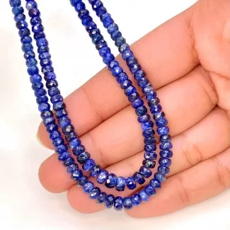 Blue Sapphire 3-5mm Faceted Rondelle Shape AA Grade Gemstone Beads Lot - Total 2 Strands of 17 Inch.