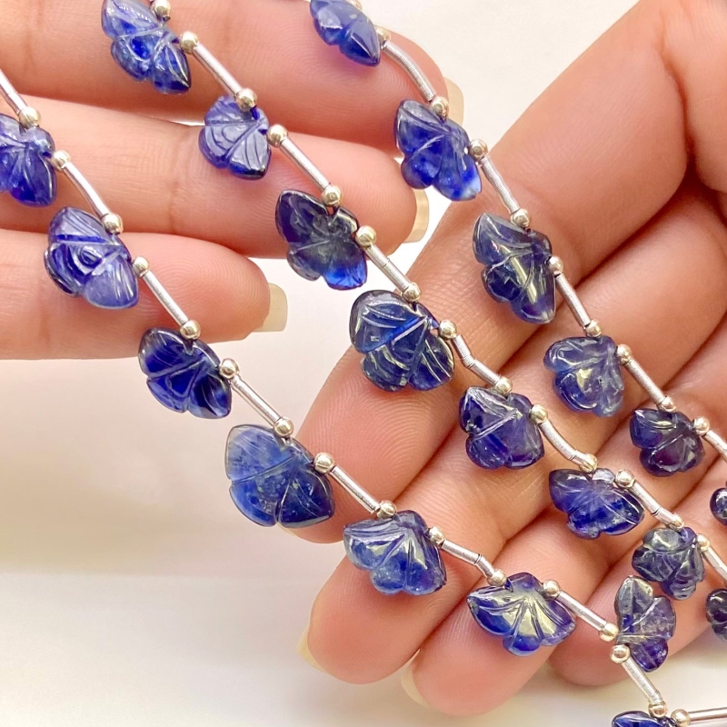 Blue Sapphire 8-14mm Carved Fancy Shape AA Grade Multi Strand Beads Layout - Total 3 Strands of 6-9 Inch