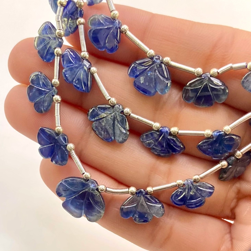 Blue Sapphire 8-14.5mm Carved Fancy Shape AA Grade Multi Strand Beads Layout - Total 3 Strands of 6-9 Inch