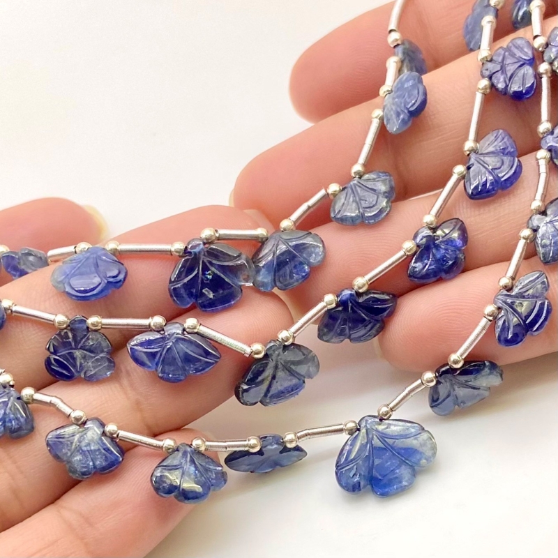 Blue Sapphire 8-14.5mm Carved Fancy Shape AA Grade Multi Strand Beads Layout - Total 3 Strands of 6-9 Inch