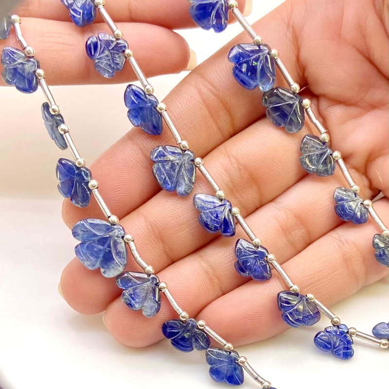 Blue Sapphire 8-14.5mm Carved Fancy Shape AA Grade Multi Strand Beads Layout - Total 3 Strands of 6-9 Inch