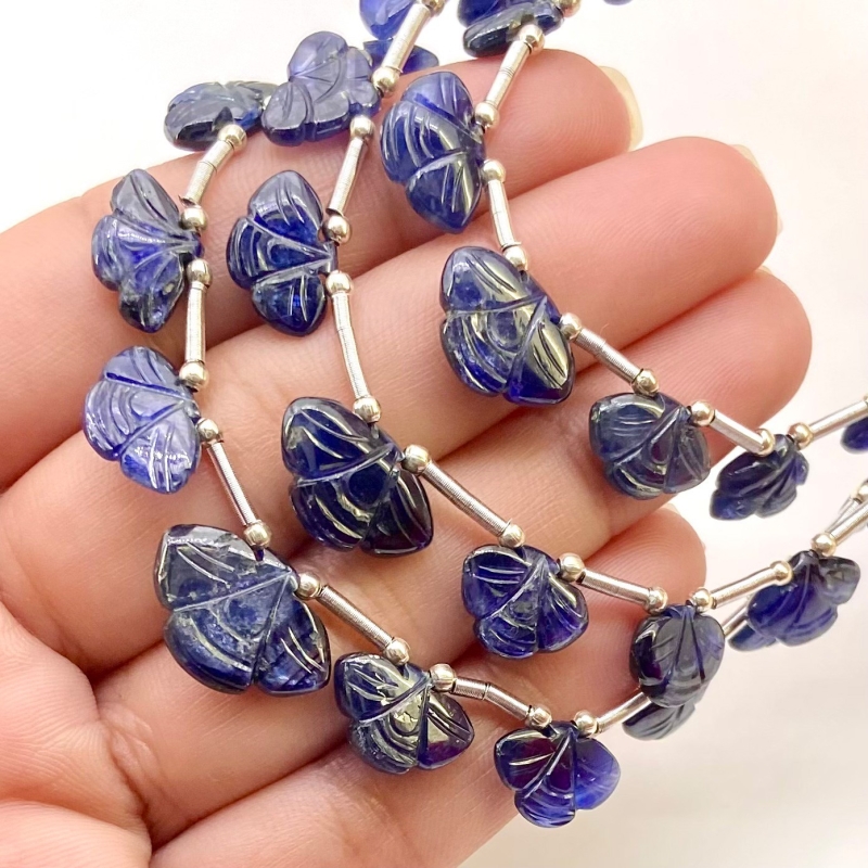 Blue Sapphire 8-16mm Carved Fancy Shape AA Grade Multi Strand Beads Layout - Total 3 Strands of 6-9 Inch