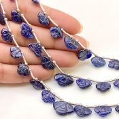 Blue Sapphire 8-16mm Carved Fancy Shape AA Grade Multi Strand Beads Layout - Total 3 Strands of 6-9 Inch