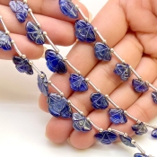 Blue Sapphire 8-16mm Carved Fancy Shape AA Grade Multi Strand Beads Layout - Total 3 Strands of 6-9 Inch