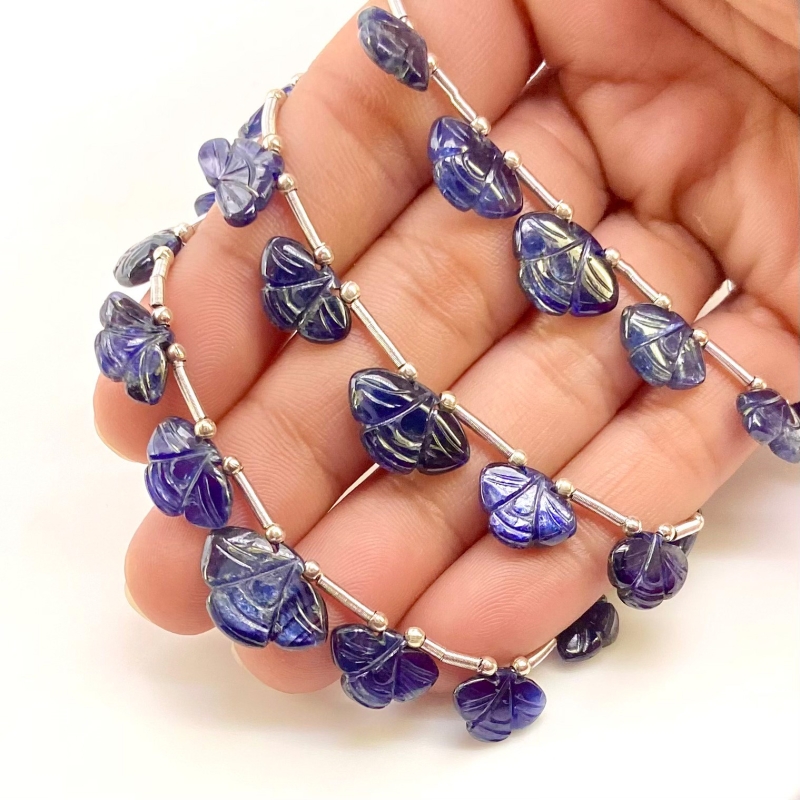 Blue Sapphire 8-16mm Carved Fancy Shape AA Grade Multi Strand Beads Layout - Total 3 Strands of 6-9 Inch
