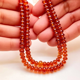 Hessonite Garnet 4.5-7mm Smooth Rondelle Shape AAA Grade Gemstone Beads Strand - Total 1 Strand of 16 Inch.