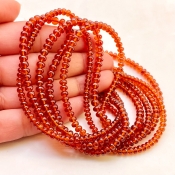 Hessonite Garnet 2.5-4.5mm Smooth Rondelle Shape AAA Grade Gemstone Beads Strand - Total 1 Strand of 16 Inch.