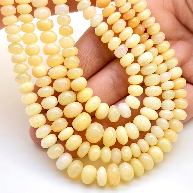 Ethiopian Opal 3.5-9.5mm Smooth Rondelle Shape A Grade Gemstone Beads Strand - Total 1 Strand of 16 Inch.