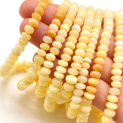 Ethiopian Opal 3.5-9.5mm Smooth Rondelle Shape A Grade Gemstone Beads Strand - Total 1 Strand of 16 Inch.