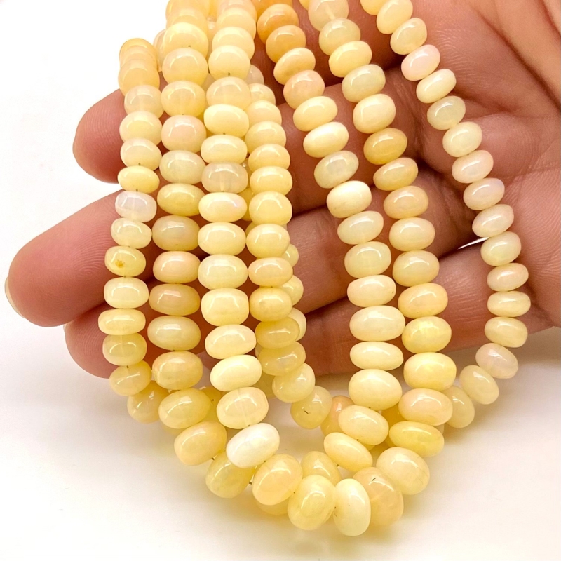Ethiopian Opal 3.5-9.5mm Smooth Rondelle Shape A Grade Gemstone Beads Strand - Total 1 Strand of 16 Inch.