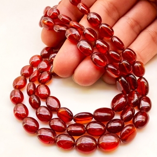 Hessonite Garnet 5-11.5mm Smooth Oval Shape AAA Grade Gemstone Beads Strand - Total 1 Strand of 20 Inch.