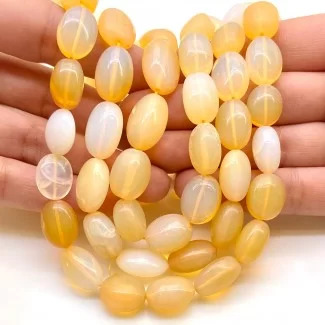 Fire Opal 14-17mm Smooth Oval Shape AA Grade Gemstone Beads Strand - Total 1 Strand of 18 Inch.