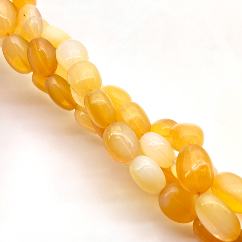 Fire Opal 15-18mm Smooth Oval Shape AA Grade Gemstone Beads Strand - Total 1 Strand of 18 Inch.