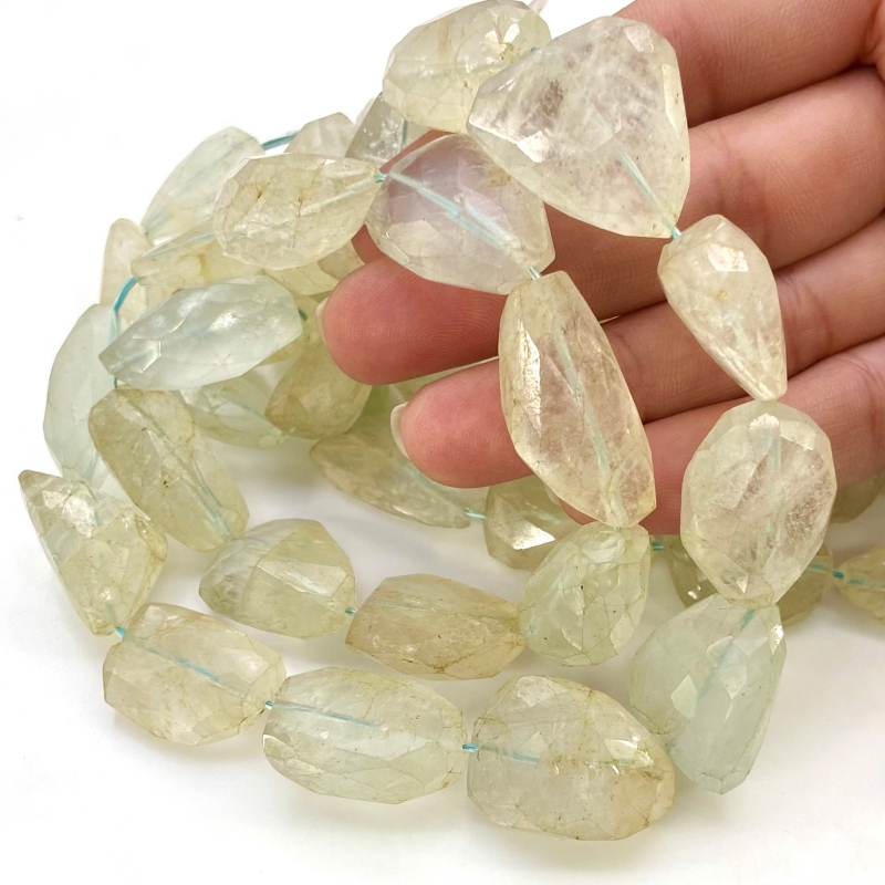 Aquamarine 17-26mm Faceted Nugget Shape B Grade Gemstone Beads Lot - Total 5 Strands of 15 Inch.