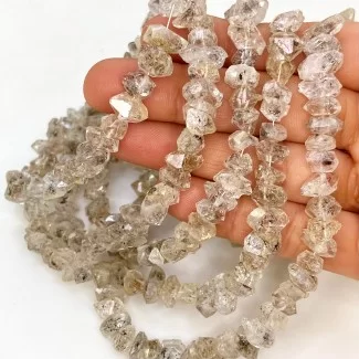 Herkimer Diamond 9-13mm Faceted Nugget Shape A Grade 16 Inch Long Gemstone Beads Strand