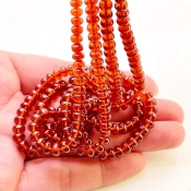 Hessonite Garnet 4.5-6mm Smooth Rondelle Shape AAA Grade Gemstone Beads Strand - Total 1 Strand of 15 Inch.