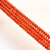 Hessonite Garnet 4.5-6mm Smooth Rondelle Shape AAA Grade Gemstone Beads Strand - Total 1 Strand of 15 Inch.