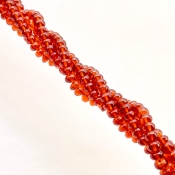 Hessonite Garnet 4.5-6mm Smooth Rondelle Shape AAA Grade Gemstone Beads Strand - Total 1 Strand of 15 Inch.