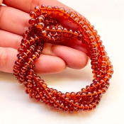 Hessonite Garnet 4.5-6mm Smooth Rondelle Shape AAA Grade Gemstone Beads Strand - Total 1 Strand of 15 Inch.