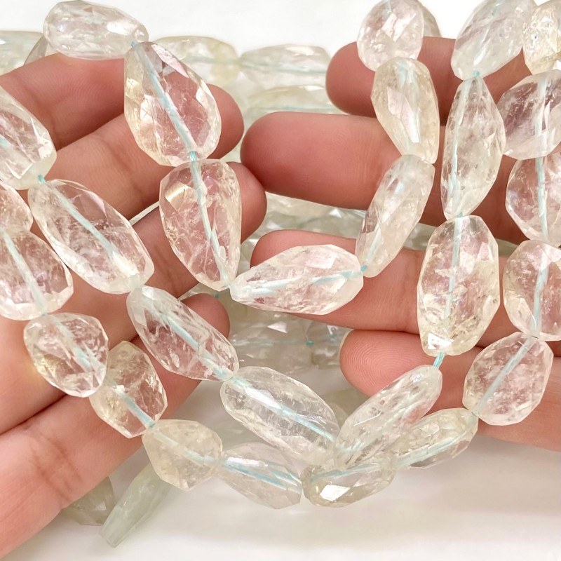 Aquamarine 15-20mm Faceted Nugget Shape A Grade Gemstone Beads Lot - Total 13 Strands of 14 Inch.