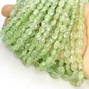 Prehnite 6-10mm Faceted Oval Shape A Grade Gemstone Beads Strand - Total 1 Strand of 14 Inch.