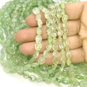 Prehnite 6-10mm Faceted Oval Shape A Grade Gemstone Beads Strand - Total 1 Strand of 14 Inch.