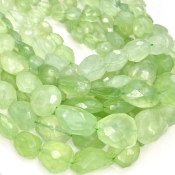 Prehnite 19-24mm Faceted Nugget Shape A+ Grade Gemstone Beads Strand - Total 1 Strand of 16 Inch.