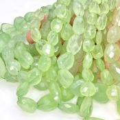 Prehnite 19-24mm Faceted Nugget Shape A+ Grade Gemstone Beads Strand - Total 1 Strand of 16 Inch.