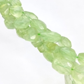 Prehnite 19-24mm Faceted Nugget Shape A+ Grade Gemstone Beads Strand - Total 1 Strand of 16 Inch.