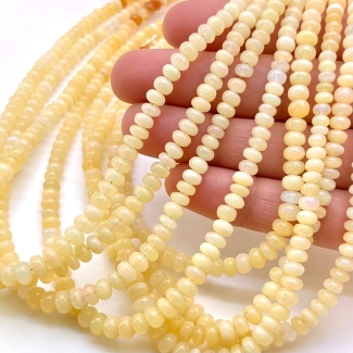 Ethiopian Opal 3-5.5mm Smooth Rondelle Shape A Grade Gemstone Beads Strand - Total 1 Strand of 16 Inch.