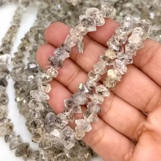 Herkimer Diamond 7.5-12mm Faceted Nugget Shape A Grade 16 Inch Long Gemstone Beads Strand