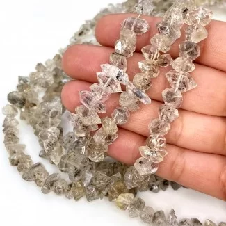 Herkimer Diamond 8-13mm Faceted Nugget Shape A Grade 16 Inch Long Gemstone Beads Strand