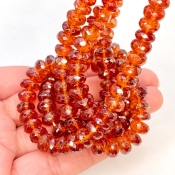 Hessonite Garnet 7-9mm Faceted Rondelle Shape AA Grade Gemstone Beads Strand - Total 1 Strand of 16 Inch.
