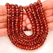 Hessonite Garnet 7-9mm Faceted Rondelle Shape AA Grade Gemstone Beads Strand - Total 1 Strand of 16 Inch.