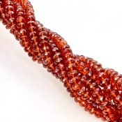 Hessonite Garnet 7-9mm Faceted Rondelle Shape AA Grade Gemstone Beads Strand - Total 1 Strand of 16 Inch.