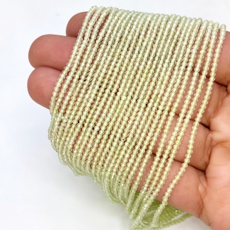 Prehnite 2mm Faceted Rondelle Shape AAA+ Grade Gemstone Beads Strand - Total 1 Strand of 13 Inch.