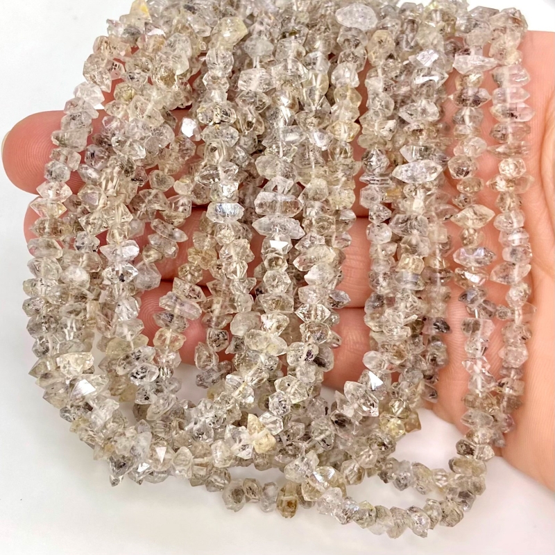 Herkimer Diamond 5-8mm Faceted Nugget Shape AA Grade Gemstone Beads Lot - Total 10 Strands of 16 Inch.