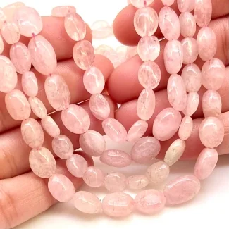 Morganite 6-11mm Smooth Oval Shape A Grade Gemstone Beads Lot - Total 4 Strands of 16 Inch.