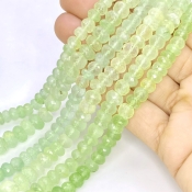 Prehnite 5.5-10mm Faceted Rondelle Shape AA Grade Gemstone Beads Lot - Total 6 Strands of 10 Inch.