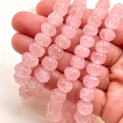 Morganite 7-13mm Carved Melon Shape AA Grade Gemstone Beads Strand - Total 1 Strand of 16 Inch.