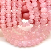 Morganite 7-13mm Carved Melon Shape AA Grade Gemstone Beads Strand - Total 1 Strand of 16 Inch.