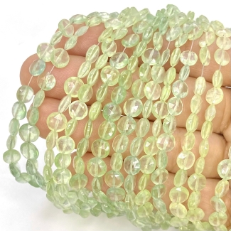 Prehnite 4.5-6mm Briolette Round Shape AAA Grade Gemstone Beads Lot - Total 14 Strands of 8 Inch.